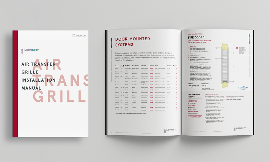 New air transfer grille installation manual